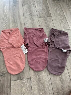 3-Pack Baby Swaddle Set in Peach, Dusty Rose & Mauve